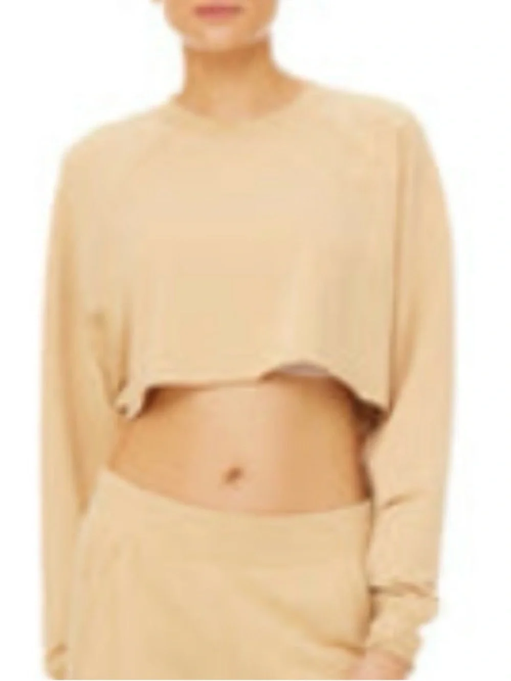 Alo Yoga Double Take Crop Pullover in Putty